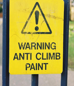Anti Climb Paint sign